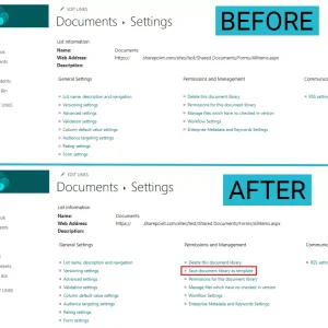 Document Library before and after