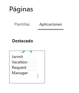 Jarmit Solicitudes de Vacaciones - Crear como página de app única