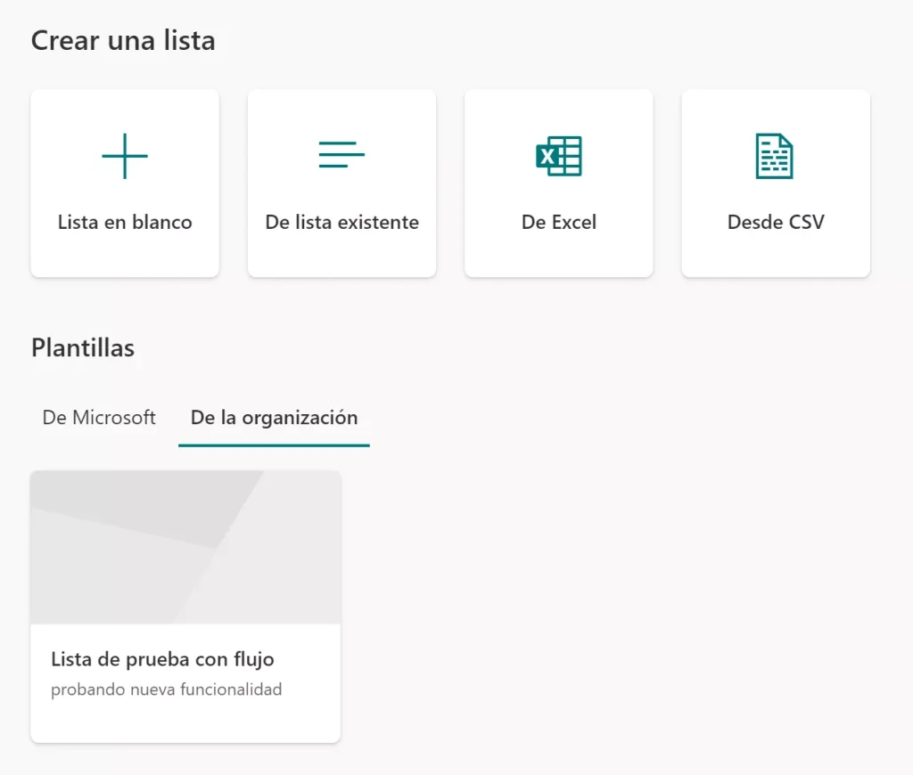 Nueva plantilla de lista disponible