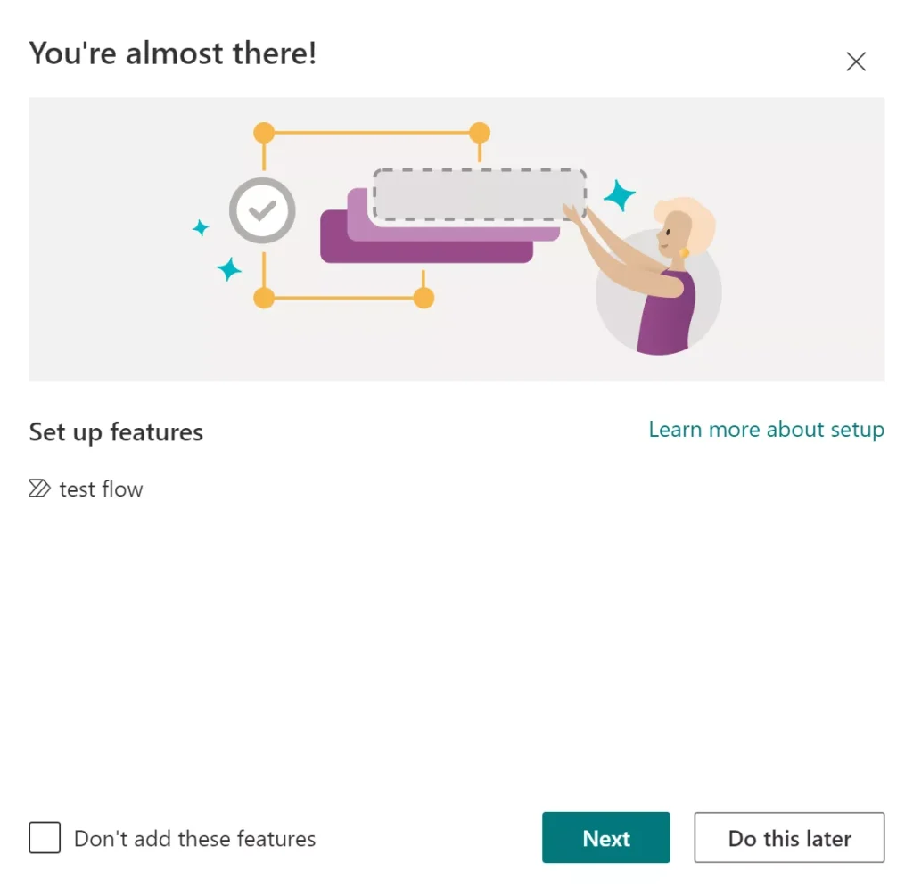 dialog to add flow