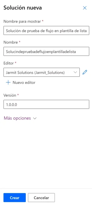 Crear una solución nueva en Power Automate