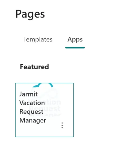 Jarmit Vacation Request Manager - Create as single app page